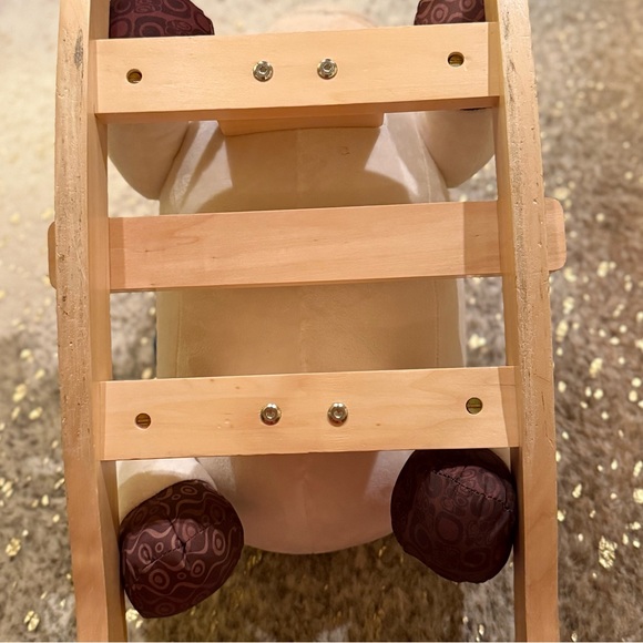 Plush Rocking Horse Toy - Cream and Blue - Picture 14 of 16